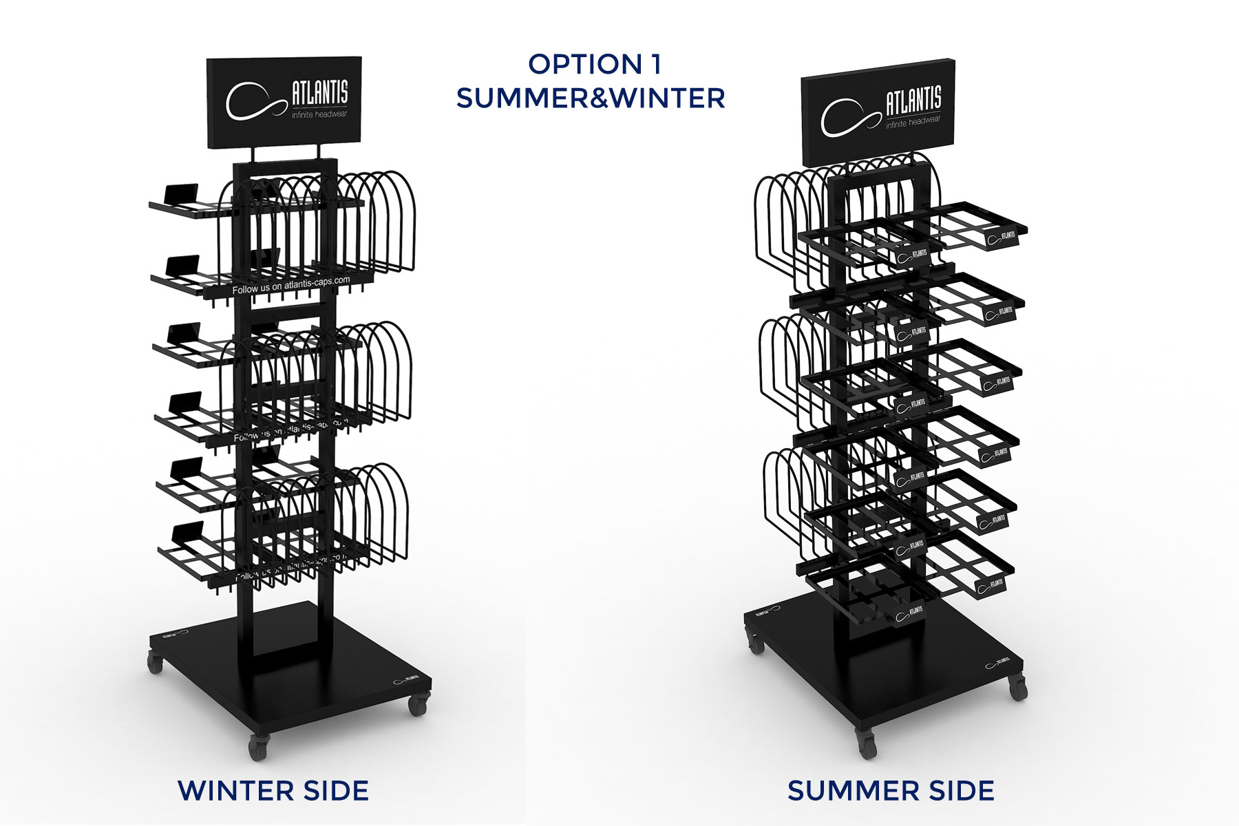    _ATLANTIS BLACK RETAIL DOUBLE SIDE DISPLAY